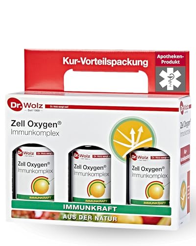 Dr. Wolz Zell Oxygen® Immunkomplex* 3x 250 ml - Konzentrat mit natürlichen Enzym-Hefezellen Dr. Wolz® - Komplex für Immunsystem* - Vitamine, Mineralstoffe & Spurenelemente - Immun-Kur
