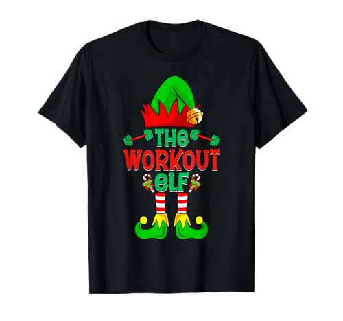 The Workout Elf Xmas Gym Fitness Bodybuilders Christmas T-Shirt