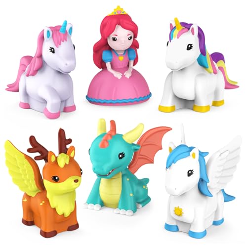 Tub Works® Fantasy Watertight Bath Toys, 6 Pack | Sealed, No Hole Bath Toys Design Keeps Moisture Out | Soft, Squeezable & Float on Water | Baby &...