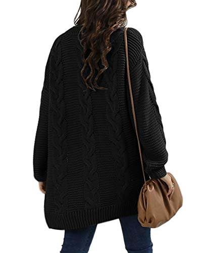 Womens Oversized Chunky Open Front Cardigan Sweaters Cable Knit Long Sleeve Cardigans Outwear Coats3