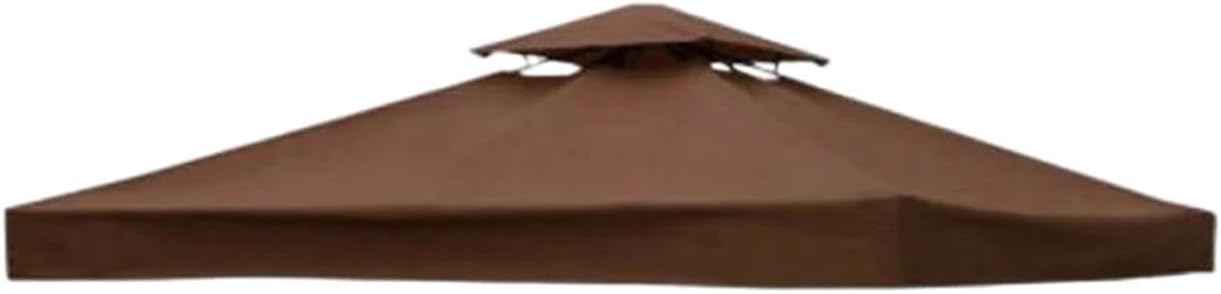Gazebo Canopy Replacement Canopy Top Cover Replacing Components Tent Roof Component Gazebo Fittings Replacement Accessory(Coffee Two Layers)