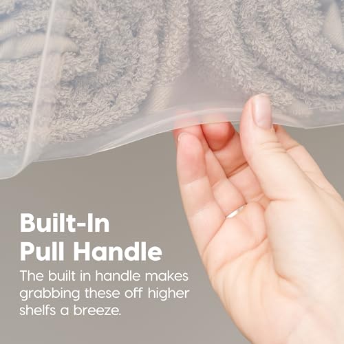 Image of IRIS USA 72 Qt Stackable Plastic Storage Bins with Lids, 6 Pack - BPA-Free, Made in USA - See-Through Organizing Solution, Latches, Durable Nestable Containers, Secure Pull Handle - Clear