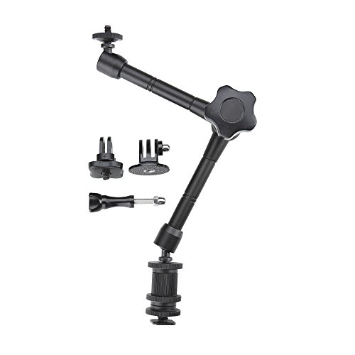 Gelenkarm Magic Arm Set (28 cm, geeignet für Go Pro Adaptersysteme, Magic Arm für GoPro Hero 1 2 3 3+ 4 5, für Stative, Fotostativ,
