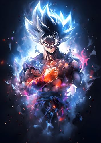 Image of NIJUKA Anime Printed Metal sheet Poster For Home And Room Decoration | For Anime Art Fans Boys And Girls (Dark space goku Ui)