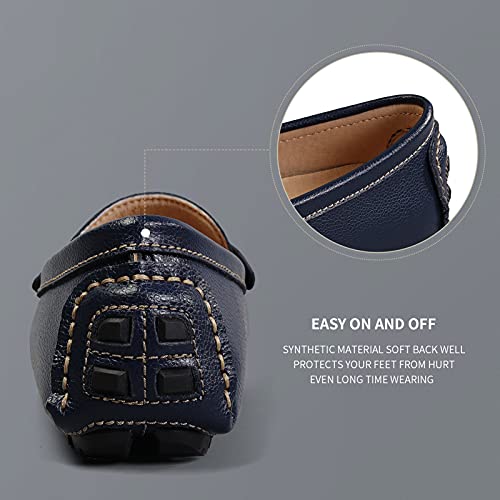 Artisure Women's Classic Handsewn Blue Genuine Leather Penny Loafers Driving Moccasins Casual Boat Shoes Slip On Fashion Office Comfort Flats 8.5 M Us Sks-1221Lan85-1 #TOP6