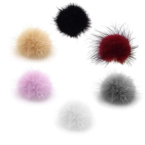 AFGQIANG 6pcs Nail Poms Fluffy Plush Ball Nails 3D Soft Pom Fur Balls,Detachable Magnetic Soft Fluffy Pompon Nail Art Manicure Design Accessories (6 Color)