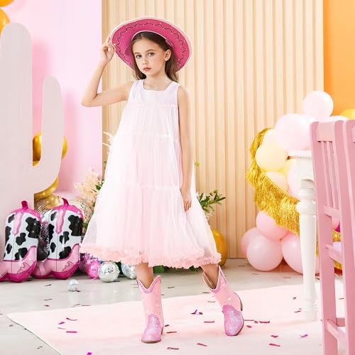 Girls Cowboy Boots Cowgirl Western Boot for Kids Rhinestone Sparkly Toddler Dress Boots Ponited Toe Mid Calf Birthday Party for Little Big Kid3