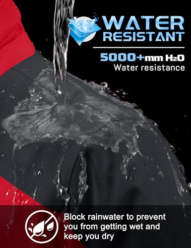 TACVASEN Regenjacke Herren Wasserdicht Atmungsaktiv Outdoorjacke Übergangsjacke Leicht Winterjacke Wasserabweisend Angeljacke Softshell Arbeitsjacke Winddicht Trekkingjacke(XXL, Rot)