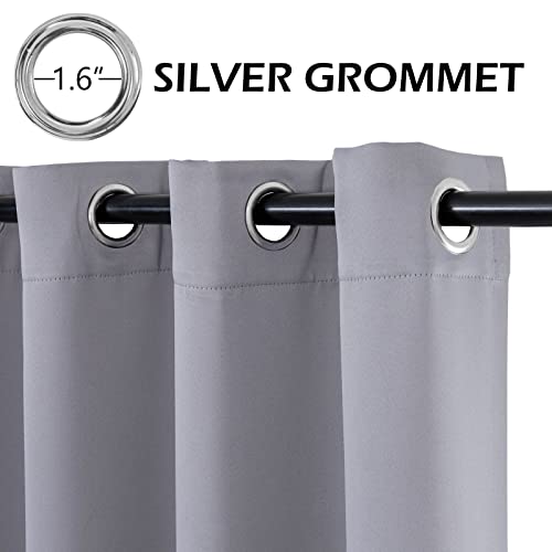 Image of MYSKY HOME Blackout Curtains 63 Inch Length for Bedroom Grey Curtains for Dining Room Gray Thermal Insulated Short Curtains Room Darkening Drapes with Grommets 2 Panels Set, 52W x 63L, Grey