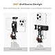 K&F Concept Handyhalterung Stativ, Metall Smartphone Halterung, Handyhalterung für stativ mit 2 Cold Shoe, Handyhalterung Stativ für iPhone 15/14/13,Sumsung,Xiaomi,Xgody,360° drehbare Handyhalterung