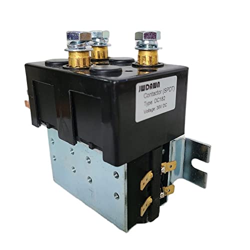 JWDAWN DC SPDT Motor Reversing Contactor Changeover Solenoid Relay Replace Albright DC182 36V Coil 200A Reverse Polarity Switch Golf Cart Accessories Electric Forklift Vehicle Material Handling Truck