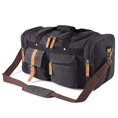 men Men Vintage Canvas Travel Duffels Luggage Large Capacity Briefcase Handbag Gym Sports Outdoor Overnight Weekend Tote Bag Sports Overnight Gym Luggage Weekend T(Dark Gray)