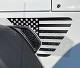 ELEVATED AUTO STYLING- Side Fender Vent Decal Compatible with Jeep Wrangler JL 2018-2023, Gladiator 2020-2023 Matte Black… (American Flag)