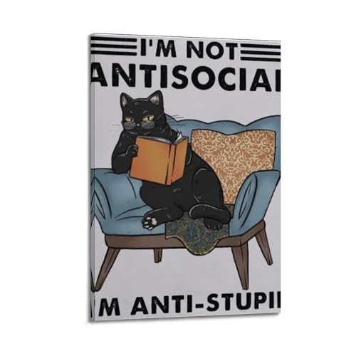 Toile de chat noir vintage pour sublimer l'ambiance de votre chambre