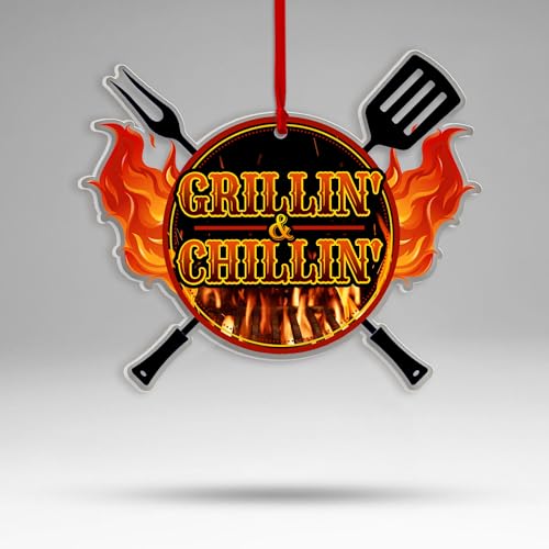 MUCHNEE Enfeite de Natal para churrasco 2024, presente de enfeite de churrasco para amantes de churrasco, enfeite de churrasco, enfeite de árvore de Natal para churrasco, presente para pai, avô,