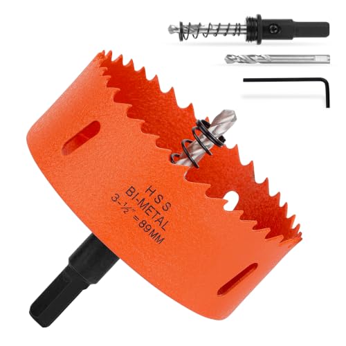 Image of 3-1 /2 Inch Hole Saw 3.5 inch Circle Drill Bit Wood Metal Drywall Plastic Pipe