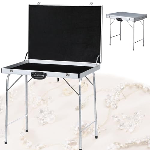 Vitrina de joyería, soporte de aleación de aluminio impermeable, diseño plegable para ferias, mercados nocturnos y viajes