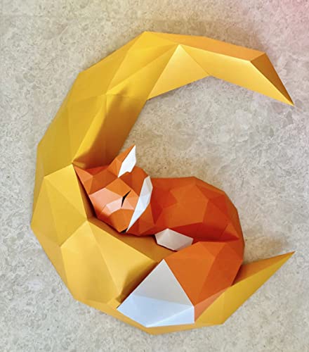 Fuchs papercraft, Fuchs origami, 3D Papier Handwerk, DIY Papier Handwerk Vorlagen Wand Decor Art Stück Papier Ornament, Papier Skulptur, 3D Tier, nicht ein fertiges Modell