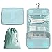 OrgaWise Trousse de Toilette Femme Pliable Étanche, Portable Trousse de Toilette Multifonction, Envoyer Un Joli Petit Sac (Light Blue)