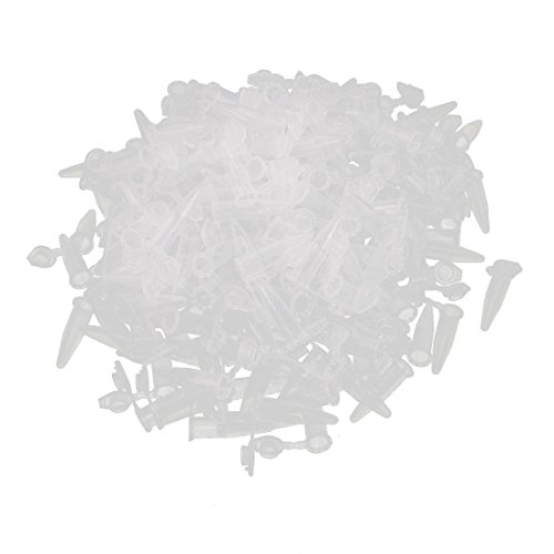 Aexit 200Pcs 0.5ml Glassware & Labware Plastic Clear EP Tube Centrifuge Tubes for Laboratory Cylinders w Graduated