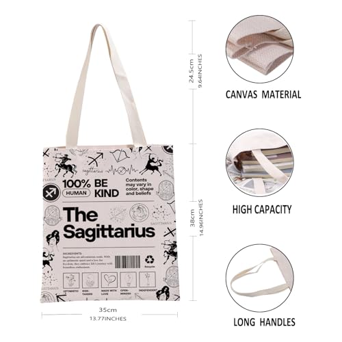 G2TUP Sagittarius Inspired Gift 100% Human Be Kind The Sagittarius Tote Bag Astrology Lover Handbag Zodiac Sagittarius Merch3