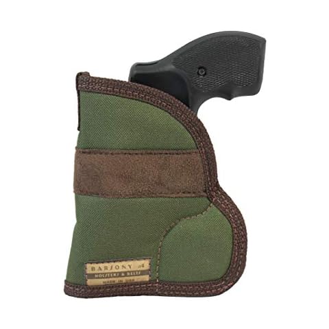 Barsony Woodland Green Pocket Holster for S&W J Frame Snub Nose Left Cover