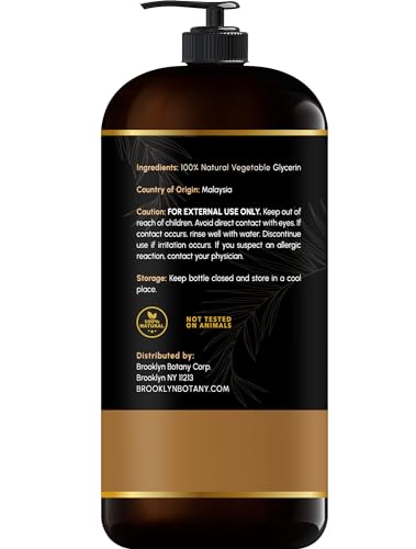 Brooklyn-Botany-Vegetable-Glycerin-for-Skin-Hair-and-Nails--Pure-Vegetable-Glycerin-Body-Oil-Hair-Oil-Skin-Moisturizer--Carrier-oil-for-Essential-Oils-Homemade-Blends-and-Massage-Oil-28-fl-oz Brooklyn Botany Vegetable Glycerin for Skin, Hair, and Nails – Pure Vegetable Glycerin Body Oil, Hair Oil, Skin Moisturizer – Carrier oil for Essential Oils, Homemade Blends and Massage Oil - 28 fl oz - Image 4
