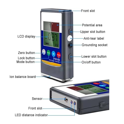 Medidor Digital Portátil de Campo Electroestático Ion Balance miniatura 3