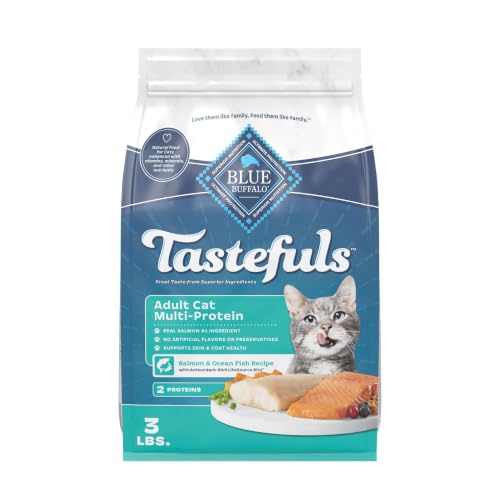 Blue Buffalo Tastefuls Adult Cat Dry Food, Salmon & Ocean Fish Recipe, 3-lb. Bag - image 1