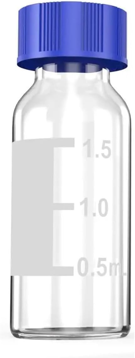 実験器具・機器 オートサンプラー 2ml 9-425 透明ガラスバイアルボトル 9mm ABS スクリューキャップ付き 100個(Without Write-on)