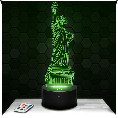 Lampephoto.fr - Lampe 3D Statue de La Liberté, Veilleuse Tactile Led Illusion, Effet Hologramme 3D, Idée Cadeau Noël Anniversaire Garçon et Fille, Chambre...