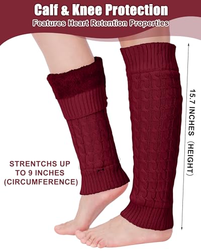 Image of Shihanee Winter Fleece Lined Leg Warmers for Women