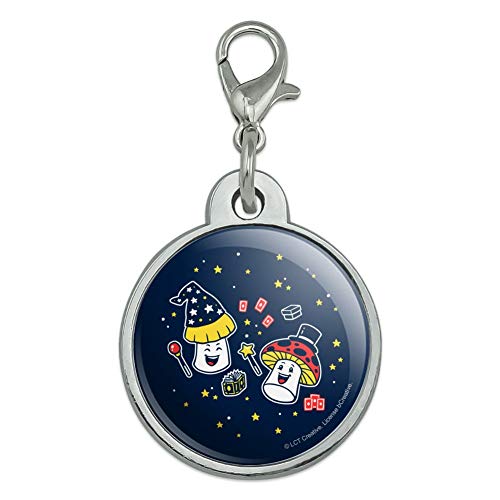 GRAPHICS & MORE Magic Mushrooms Funny Humor Chrome Plated Metal Pet Dog Cat ID Tag