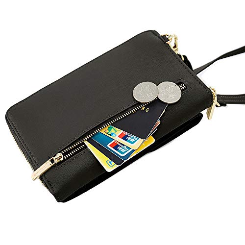 Cyber Deals Monday Sales Womens Purse Leather Cellphone Holster Wallet Case Small Crossbody Shoulder Phone Bag Pouch Handbag Clutch for iPhone 11 Pro 8 7/6 Plus Xs Max X Xr Samsung S10+