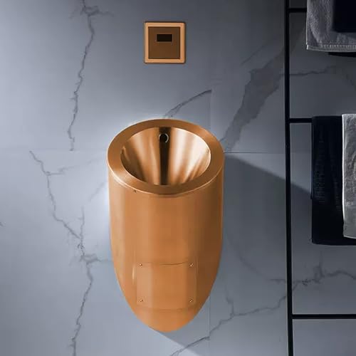 OTQEFTN 304 Stainless Steel Urinal, Wall-Mounted Men's Flushing Urinal with Sensor Flush Valve, Sanitary Ware Public Toilet Urinal, Anti-Splash Toilet