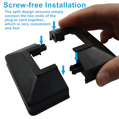 Piutouyar Black Post Base Cover Plate for Railings 32mm/1-1/4 Inch Post, Plastic Flange Base Shoe Post Skirt Cover for Fence, Stair Handrail, Railing, Floor Flange(Split Design) - Thumbnail 3