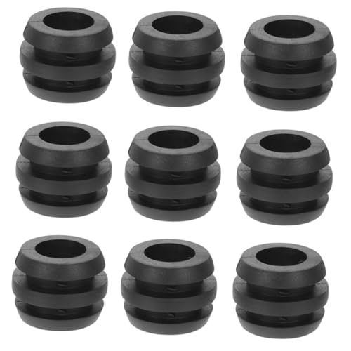 BESPORTBLE 16 Pcs Table Football Machine Washers Foosball Table Gasket Pad Foosball Replacement Parts Foosball Table Replacement Parts Table Football Bumper Buffers Black Plastic