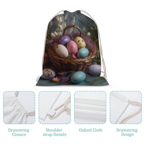 Drawstring Bag Backpack Easter Eggs Sackpack Foldable String Bags Sports Gym Bag for Shopping Yoga4