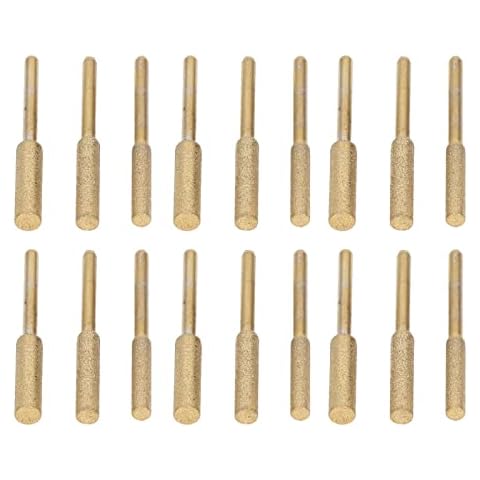 Uadme Schleifstift-Set, 18 STÜCKE Ti-beschichteter Schmirgelschleifer Kettensägenschärfer Gratschleiffeilen 4,0 mm 4,8 mm 5,5 mm, zum Polieren und Schleifen von Metall, Ketten, Holz Cover
