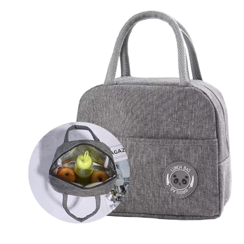 Bolsa Térmica para Marmita - Lancheira Térmica Adulto - Marmiteira Isotérmica Dobrável 4 Litros - Pequena e Compacta - Refeição Almoço, Trabalho, Academia e Viagem - UpShop (Cinza)
