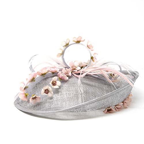 blush pink hatinator style fascinator 