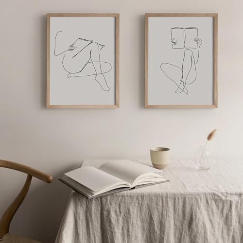 Art mural café abstrait pour grand mur vide ensemble 3 toiles - 3