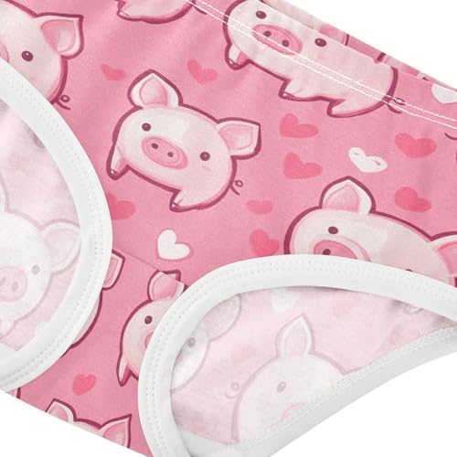 Wusikd Piggy Pink Girls' Underwear Cotton Pink Girls Briefs Soft Toddler Underwear 2T4