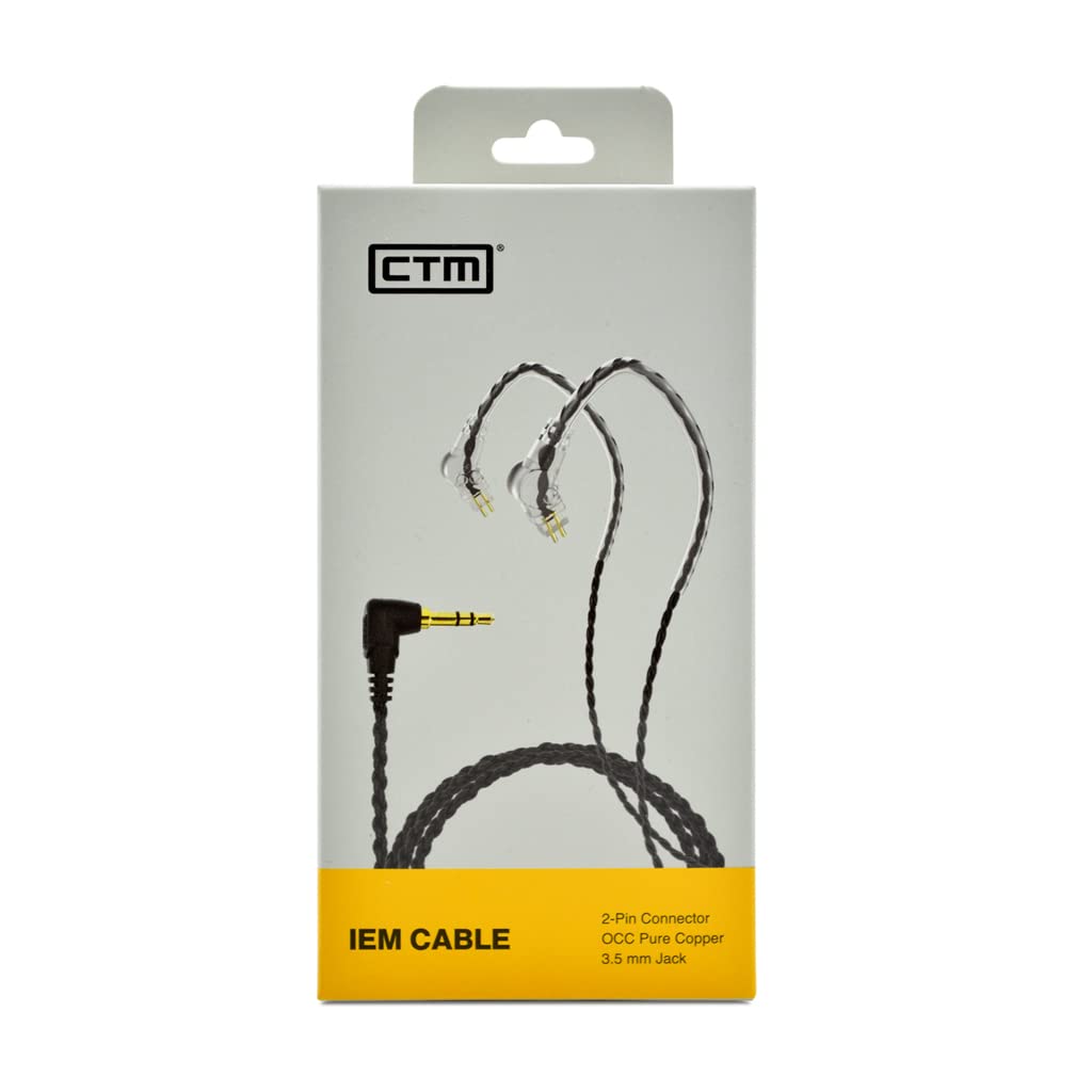 CTM Câble Auxiliaire Noir Standard, Connecteur Audio HiFi 2 Broches