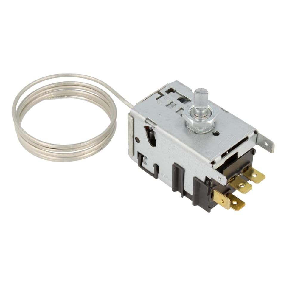 Termostato Regolatore Temperatura 077B6532 4 Contatti Lunghezza Capillare 780 mm per Frigorifero Congelatore Compatibile con Haier Compatibile con Electrolux Compatibile con Whirlpool