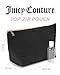 Juicy Couture Black Makeup Bag Cosmetics Organizer Travel Essentials Zip Top Wedge Matte Logo