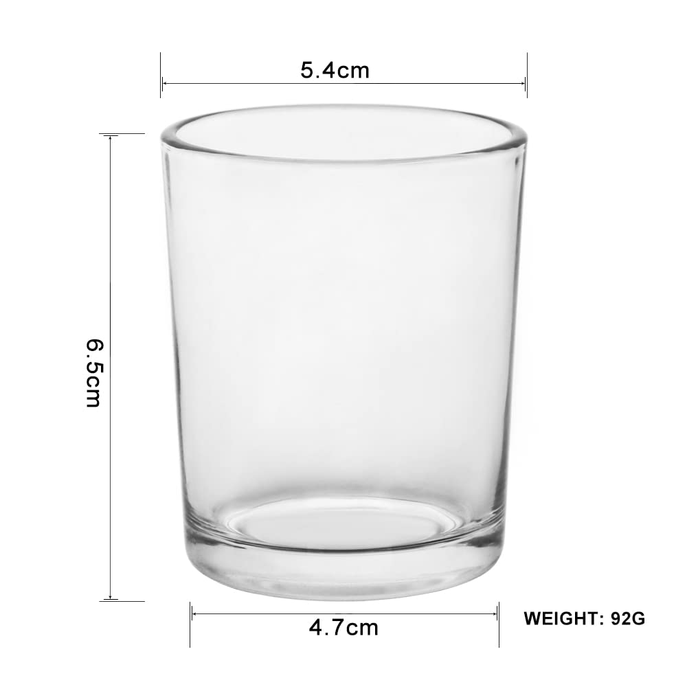Lot de 36 photophores en verre transparent pour mariages, événements – Bougies votives en verre pour centres de table de mariage, Noël, Thanksgiving – Accessoires de décoration (transparent)