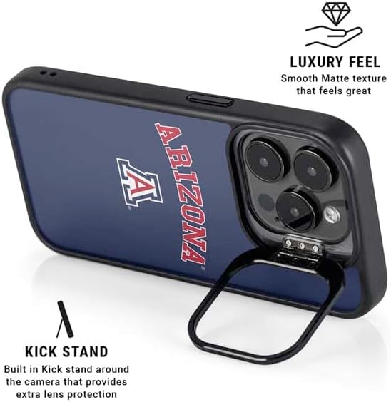 Skinit Kickstand Phone Case Compatible with iPhone 14 Pro - Officially Licensed University of Arizona Primary Logo Blue Design