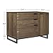 WLIVE 3 Drawer Dresser, Wide Chest of Drawers with 1 Side Door, Wood Storage Cabinet with Sturdy Metal Frame for Bedroom and Living Room, Gray Oak