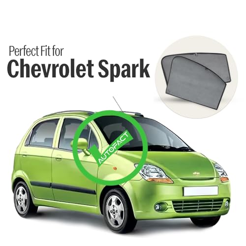 Image of Autofact Car Sunshades for Chevrolet Spark, UV Protection, Useful Car Accessories, Custom fit Sun Shades for Side Windows, Set of 4